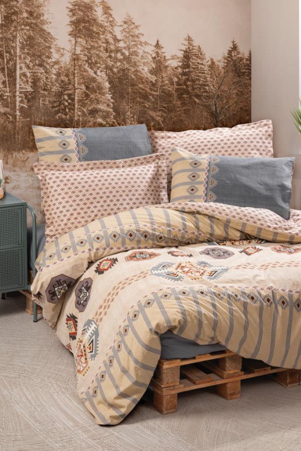 Cotton Box Etnich Nevresim Takımı Çift Kişilik Dakota Gri Cotton Box Etnich Nevresim Takımı Çift Kişilik Dakota Gri