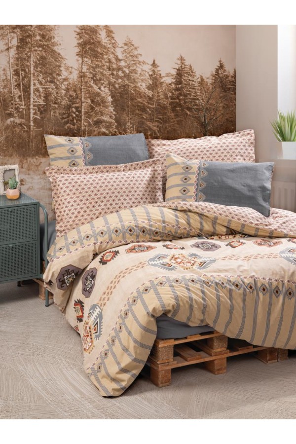 Cotton Box Etnich Nevresim Takımı Çift Kişilik Dakota Gri