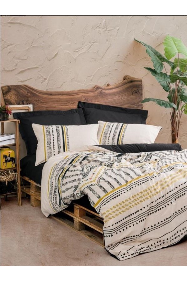 Cotton Box Etnich Tek Kişilik Nevresim Takımı Elvira Siyah