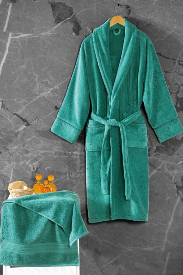 Cotton Box Exclusive Single Bornoz Seti Yeşil M/l 8680108069165