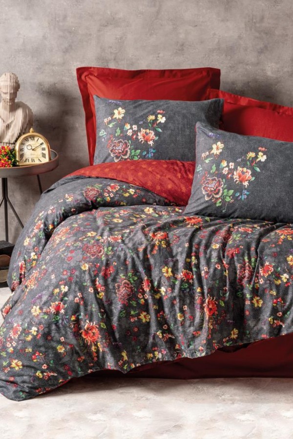 Cotton Box Feminen Çift Kişilik Nevresim Takımı Sierra Bordo Cotton Box Feminen Çift Kişilik Nevresim Takımı Sierra Bordo