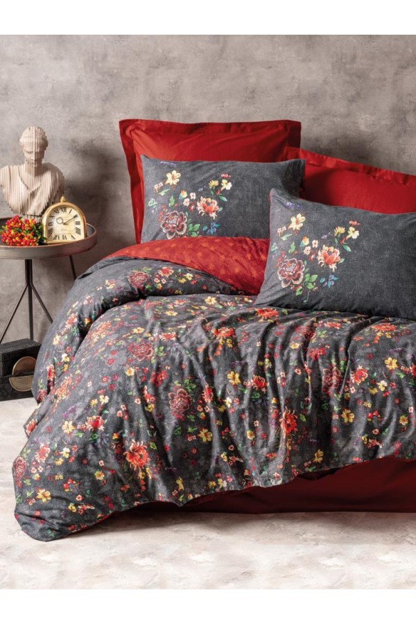 Cotton Box Feminen Çift Kişilik Nevresim Takımı Sierra Bordo