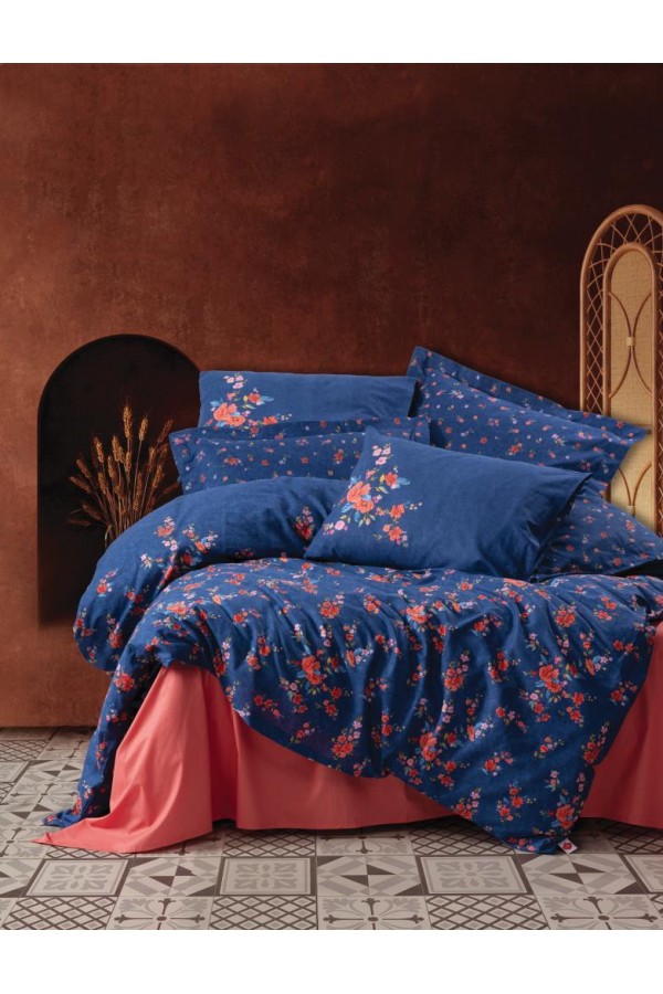 Cotton Box Feminen Çift Kişilik Nevresim Takımı Emery Lacivert