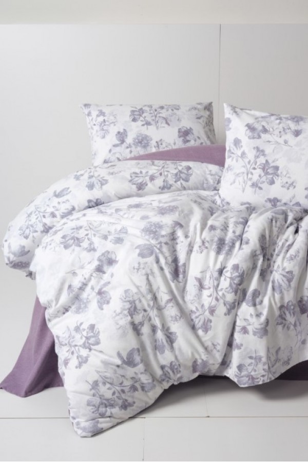 Cotton Box Flanel Nevresim Takımı Çift Kişilik Sadie Mor Cotton Box Flanel Nevresim Takımı Çift Kişilik Sadie Mor