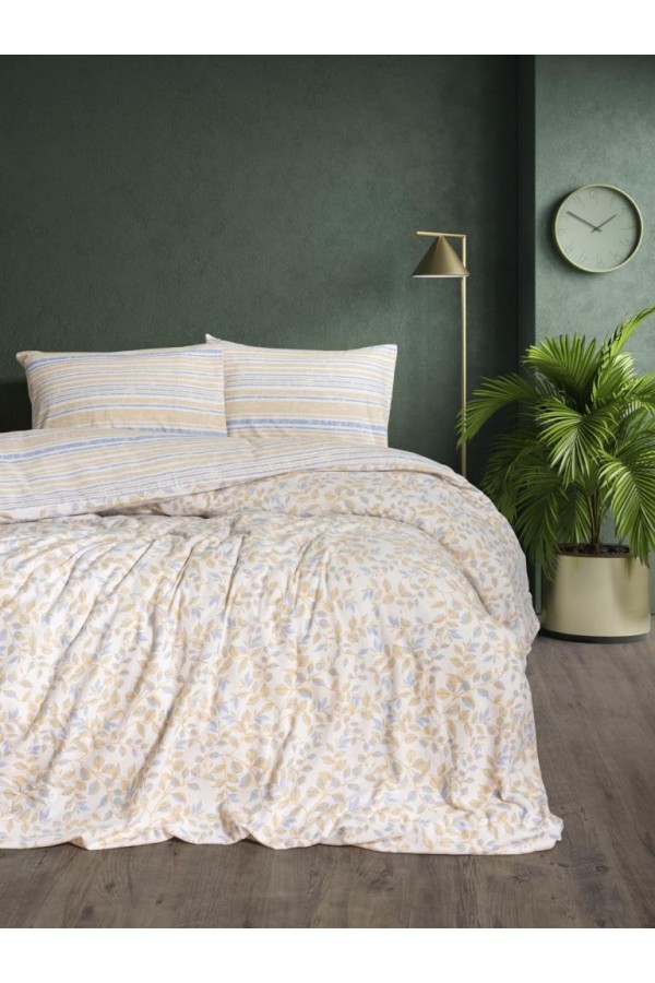 Cotton Box Flanel Nevresim Takımı Çift Kişilik Roof Mavi