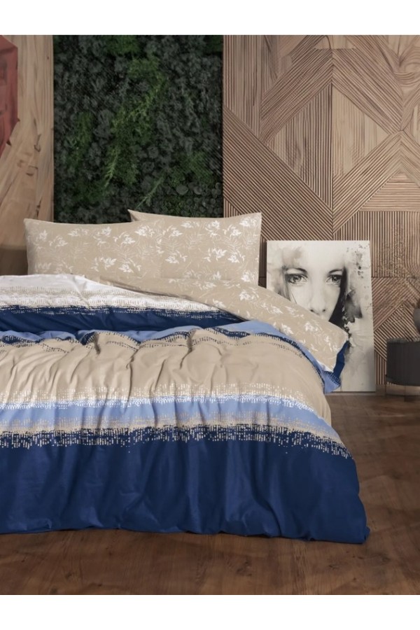 Cotton Box Flanel Nevresim Takımı Tek Kişilik Blueline Lacivert
