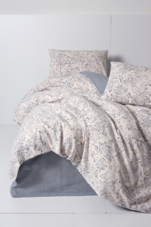 Cotton Box Flanel Nevresim Takımı Çift Kişilik Ruby Antrasit Cotton Box Flanel Nevresim Takımı Çift Kişilik Ruby Antrasit