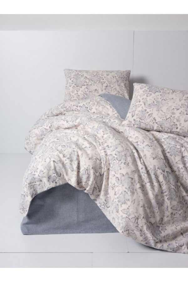 Cotton Box Flanel Nevresim Takımı Çift Kişilik Ruby Antrasit