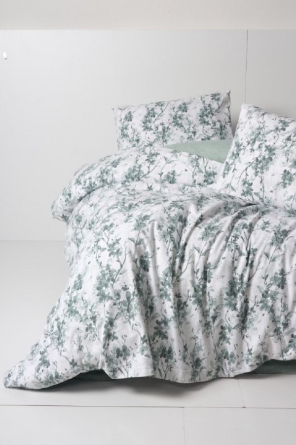 Cotton Box Flanel Nevresim Takımı Çift Kişilik Casey Petrol