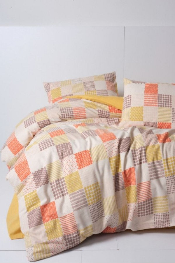 Cotton Box Flanel Nevresim Takımı Çift Kişilik Palm Hardal Cotton Box Flanel Nevresim Takımı Çift Kişilik Palm Hardal