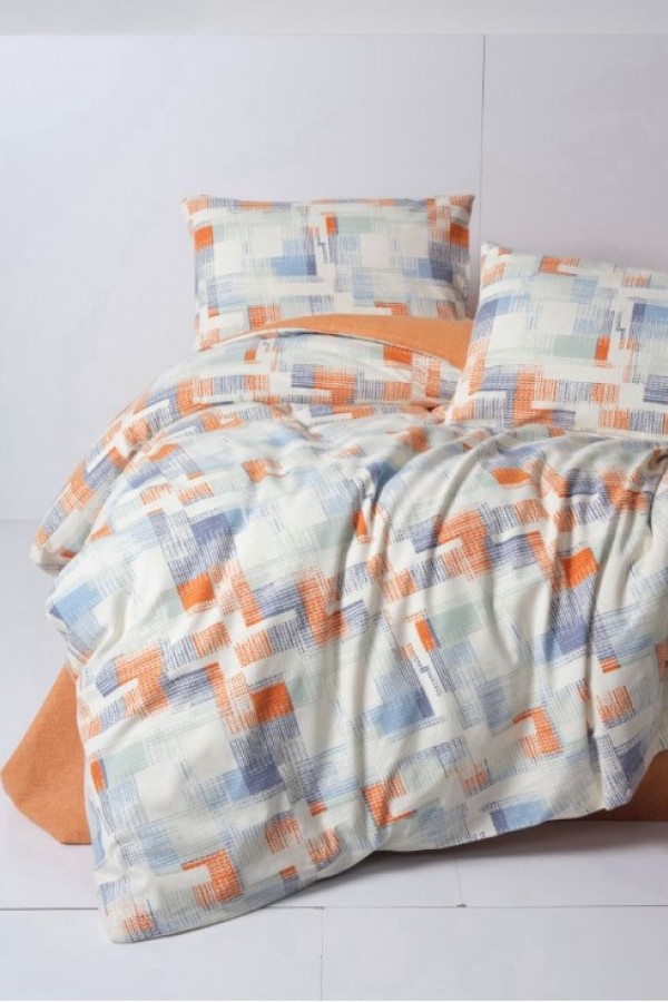 Cotton Box Flanel Nevresim Takımı Çift Kişilik Rina Kiremit