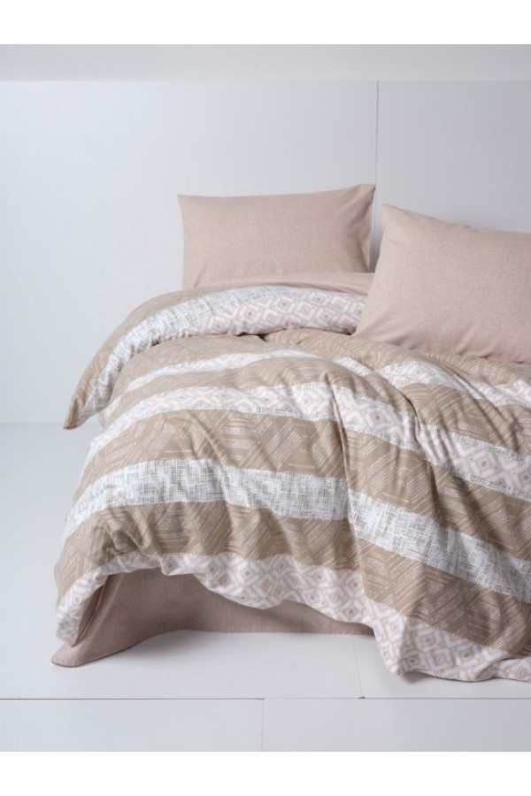 Cotton Box Flanel Nevresim Takımı Çift Kişilik Arrow Krem