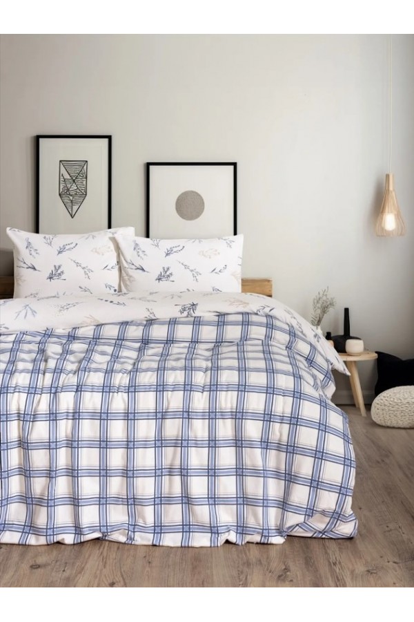 Cotton Box Flanel Nevresim Takımı Tek Kişilik Lavanid Mavi