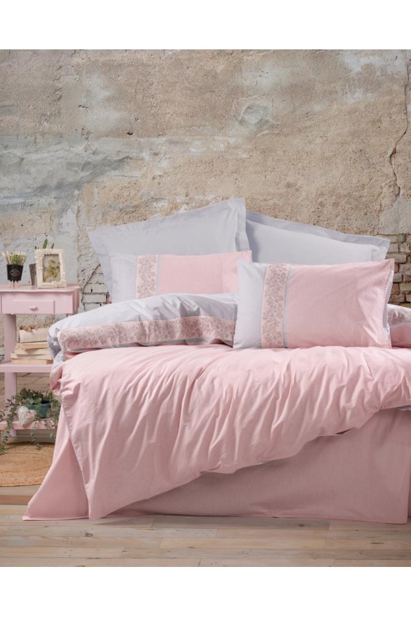 Cotton Box Folk Art Çift Kişilik Nevresim Takımı Mila Pembe