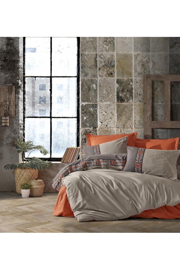 Cotton Box Folk Art Çift Kişilik Nevresim Takımı True Tarçın