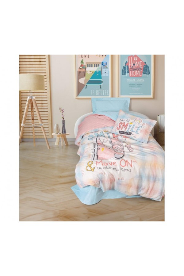 Cotton Box Genç Ranforce Nevresim Takımı Tek Kişilik Smile Mint