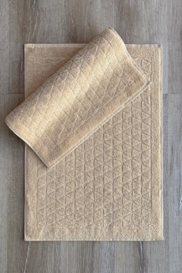 Cotton Box Jakarlı Paspas Seti Üçgen Bej 2li 50x70 8680108062036