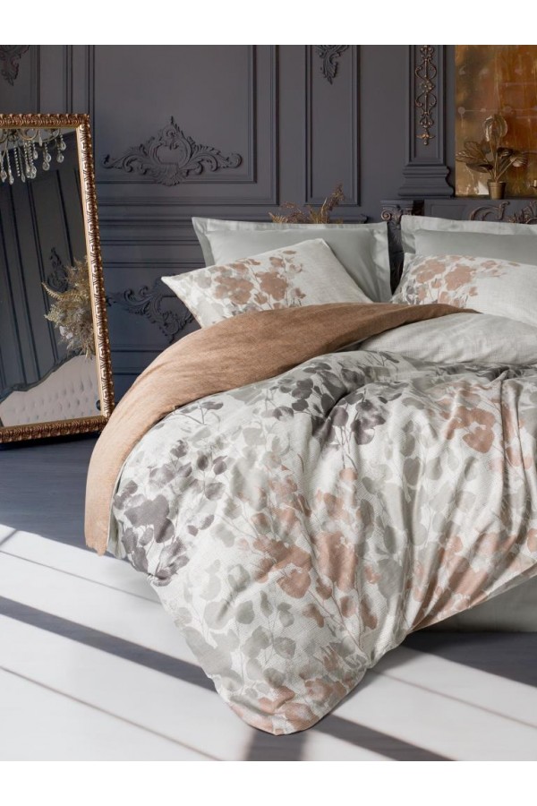 Cotton Box Blatt Gri Saten Nevresim Takımı Çift Kişilik