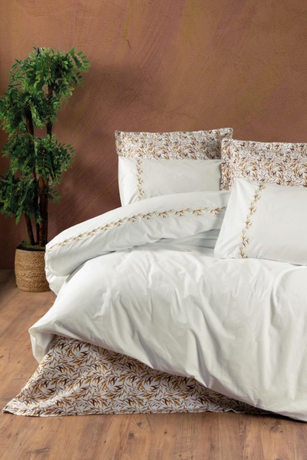 Cotton Box Majestic Seri Çift Kişilik Nevresim Takımı Polite Tarçın