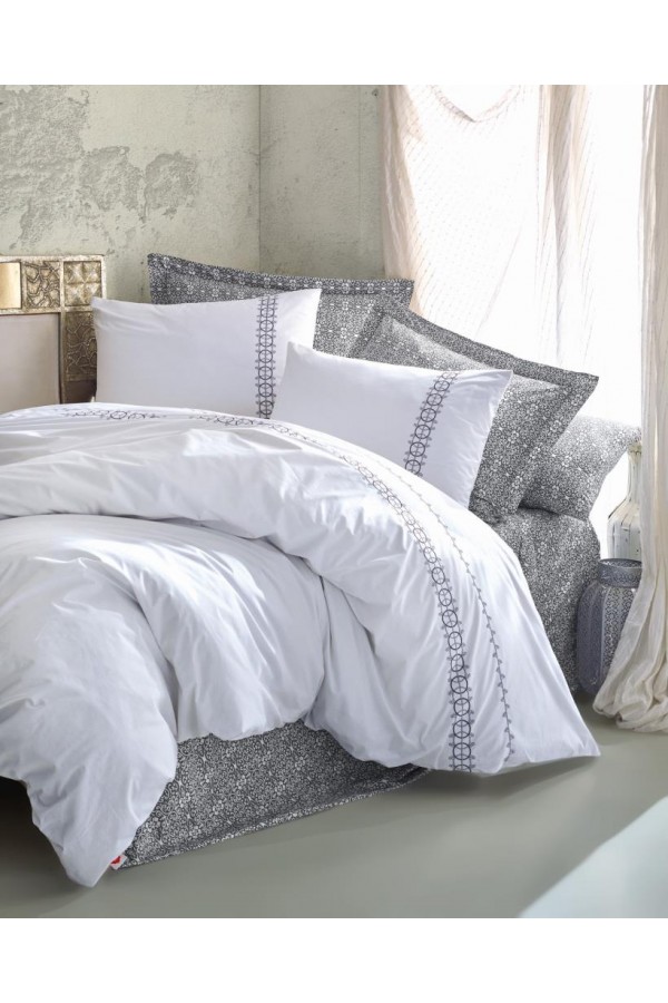Cotton Box Majestic Seri Çift Kişilik Nevresim Takımı Paola Gri Cotton Box Majestic Seri Çift Kişilik Nevresim Takımı Paola Gri