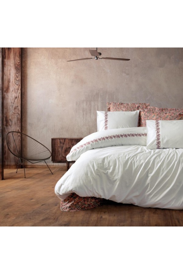 Cotton Box Majestic Seri Çift Kişilik Nevresim Takımı Voyager Pembe Cotton Box Majestic Seri Çift Kişilik Nevresim Takımı Voyager Pembe