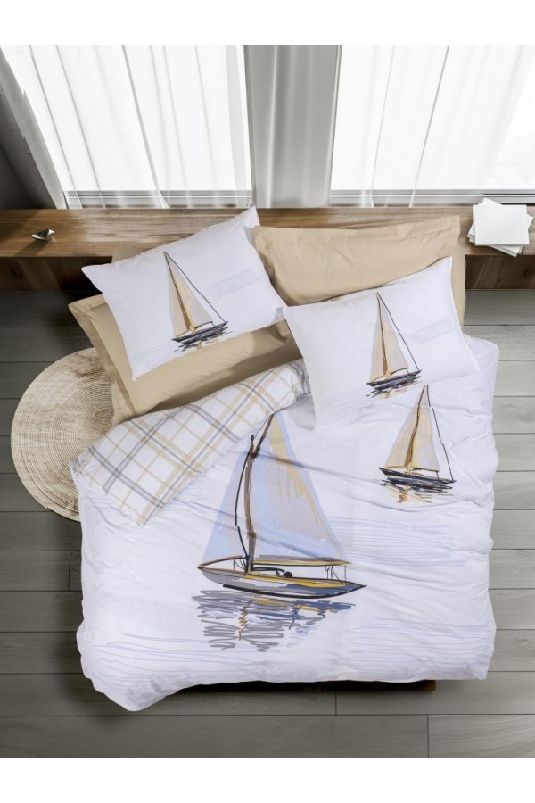 Cotton Box Maritime Nevresim Takımı Çift Kişilik Wind Bej Cotton Box Maritime Nevresim Takımı Çift Kişilik Wind Bej