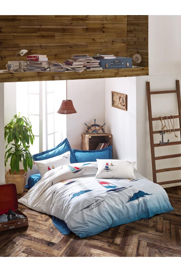 Cotton Box Maritime Nevresim Takımı Çift Kişilik Neta Mavi Cotton Box Maritime Nevresim Takımı Çift Kişilik Neta Mavi