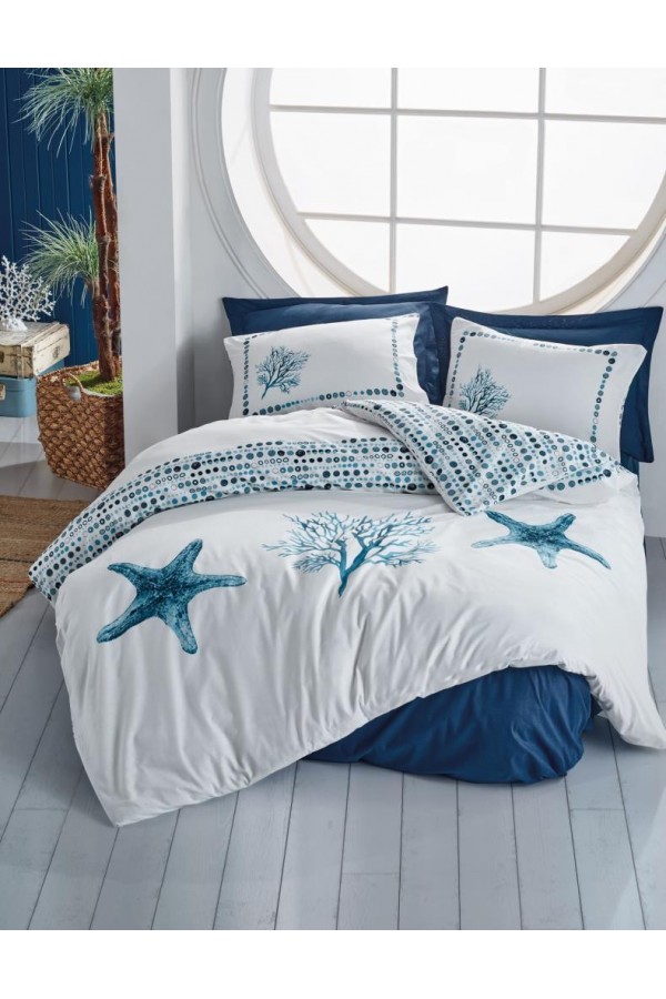 Cotton Box Maritime Tek Kişilik Nevresim Takımı Star Lacivert Cotton Box Maritime Tek Kişilik Nevresim Takımı Star Lacivert