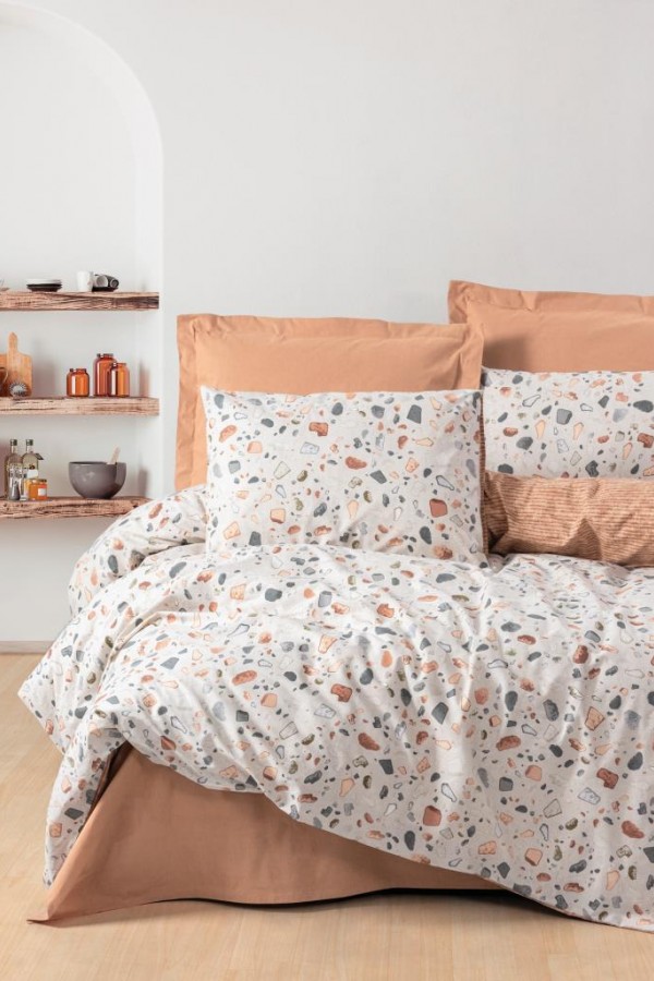 Cotton Box Minimal Çift Kişilik Nevresim Takımı Oniks Karamel Cotton Box Minimal Çift Kişilik Nevresim Takımı Oniks Karamel