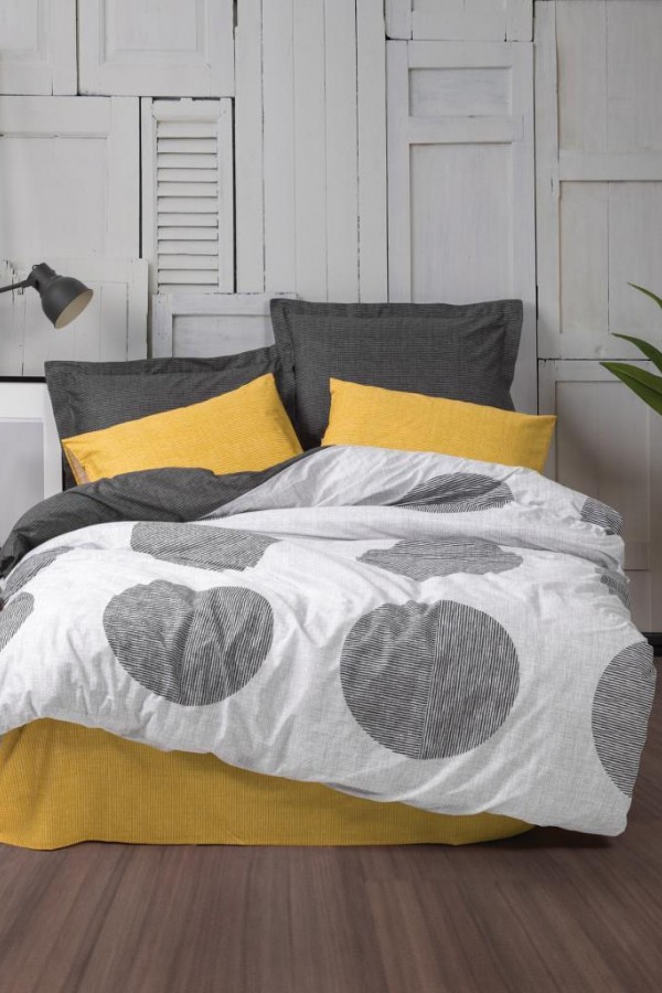 Cotton Box Modern Çift Kişilik Nevresim Takımı Dappled Sarı