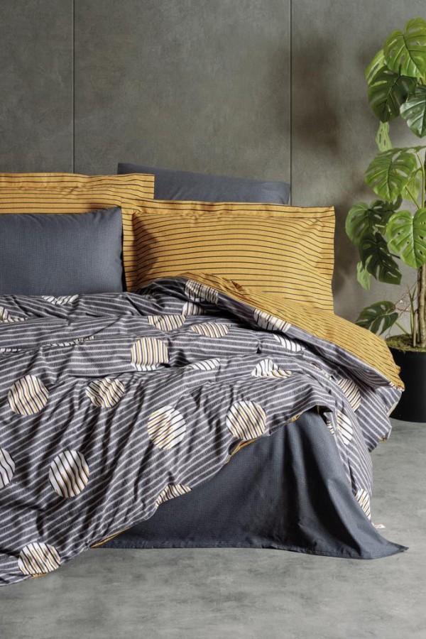 Cotton Box Modern Çift Kişilik Nevresim Takımı Strew Gri