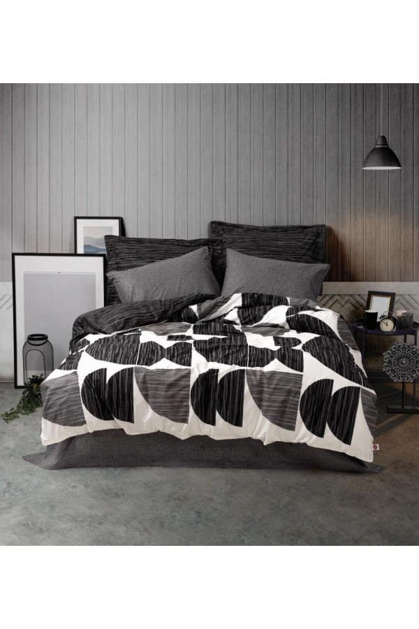 Cotton Box Modern Çift Kişilik Nevresim Takımı Niko Antrasit Cotton Box Modern Çift Kişilik Nevresim Takımı Niko Antrasit