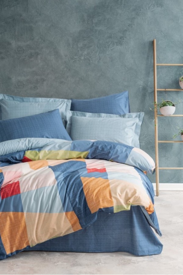 Cotton Box Modern Çift Kişilik Nevresim Takımı Cosy Mavi 8680108068120