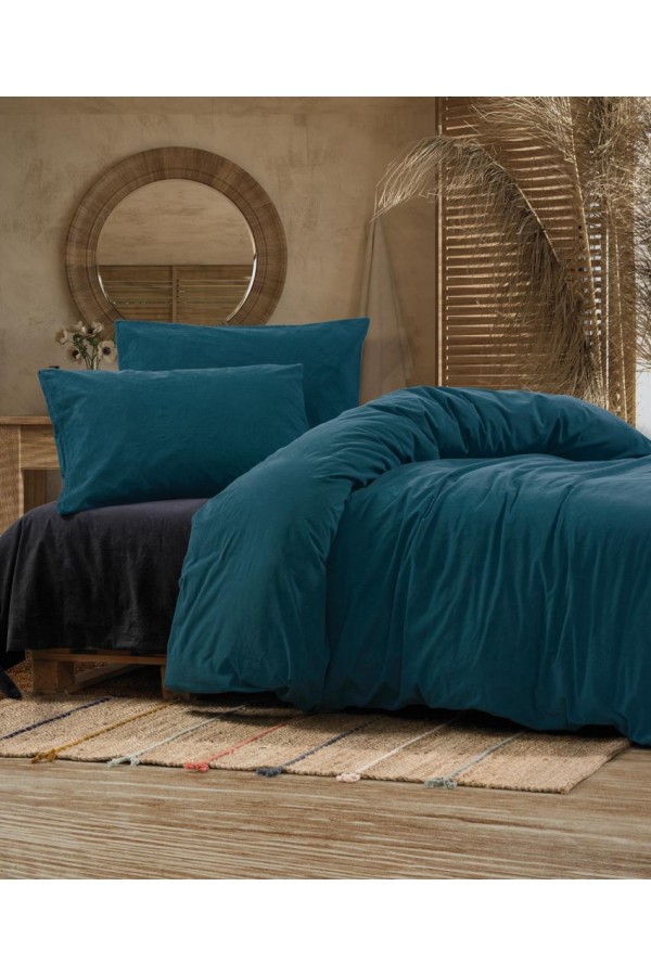 Cotton Box Crash Çift Kişilik Nevresim Takımı Petrol