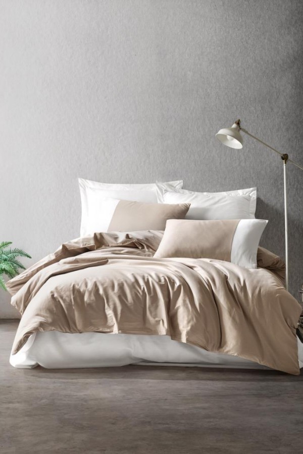 Cotton Box Plain Çift Kişilik Nevresim Takımı Vizon Krem Cotton Box Plain Çift Kişilik Nevresim Takımı Vizon Krem