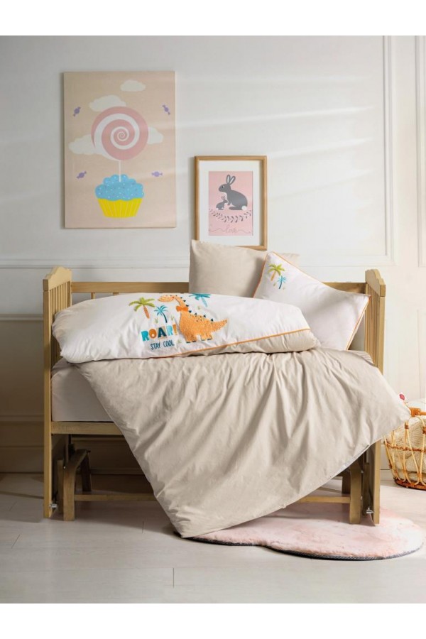 Cotton Box Punch Nakışlı Bebek Nevresim Takımı Kiddo Krem Cotton Box Punch Nakışlı Bebek Nevresim Takımı Kiddo Krem