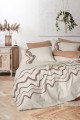 Cotton Box Puff Nakışlı Ranforce Çift Kişilik Nevresim Takımı Molende Karamel