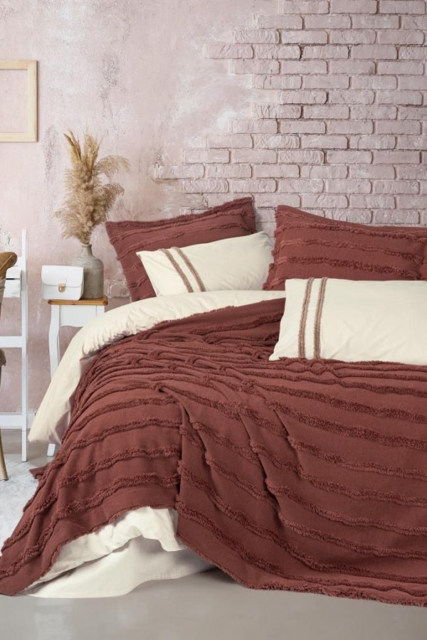 Cotton Box Ranforce Çift Kişilik Yatak Örtülü Nevresim Takımı Limi Rolf Tarçın