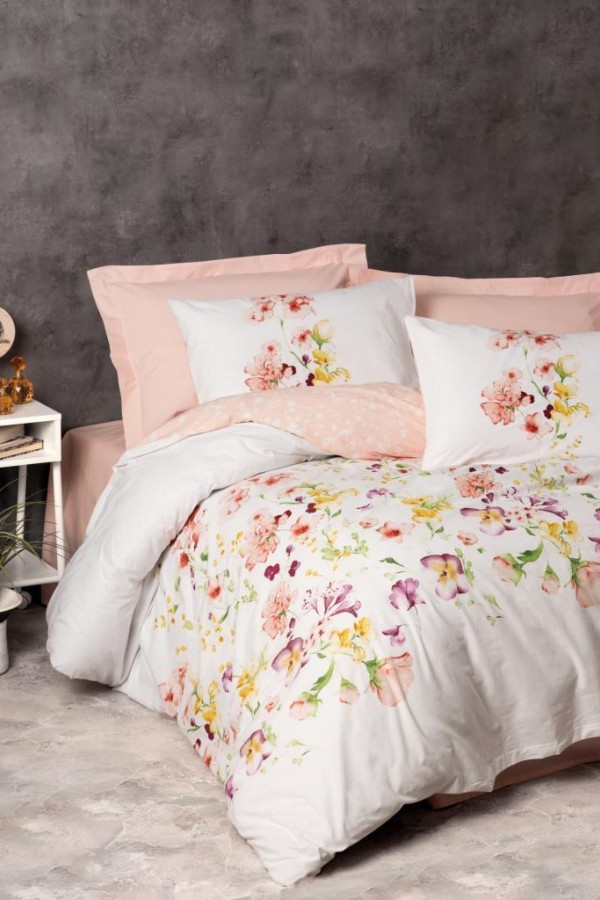 Cotton Box Ranforce Nevresim Takımı Çift Kişilik Emma Somon Cotton Box Ranforce Nevresim Takımı Çift Kişilik Emma Somon