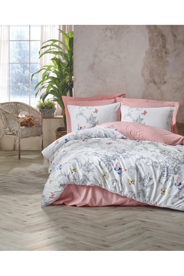 Cotton Box Ranforce Nevresim Takımı Çift Kişilik Cathi Somon Cotton Box Ranforce Nevresim Takımı Çift Kişilik Cathi Somon