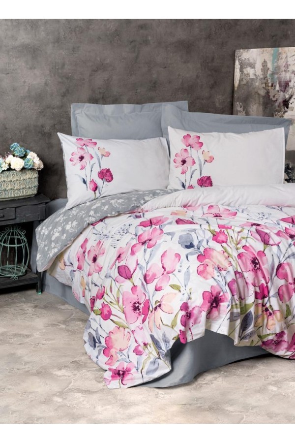 Cotton Box Ranforce Nevresim Takımı Çift Kişilik Carla Gri Cotton Box Ranforce Nevresim Takımı Çift Kişilik Carla Gri