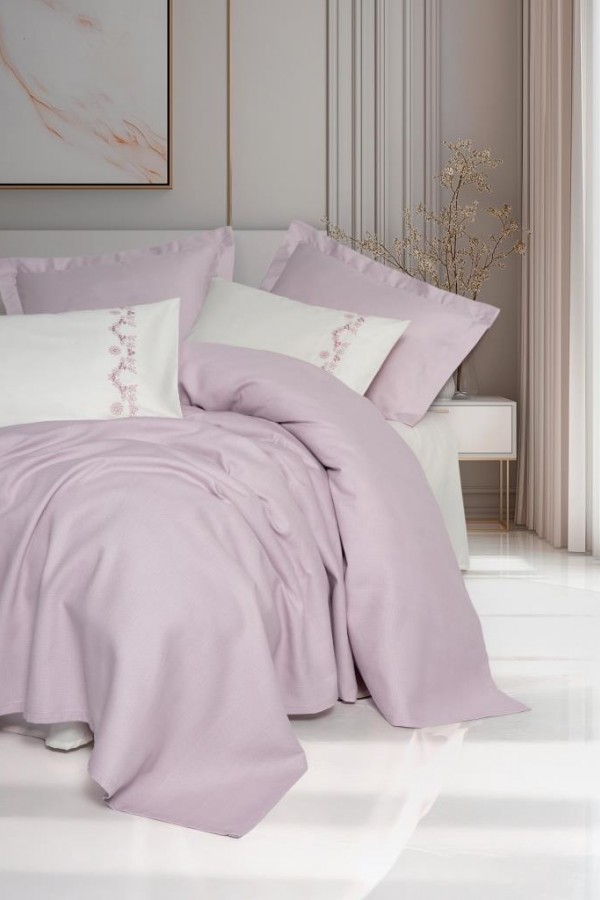 Cotton Box Serenity Bambu Çift Kişilik Pike Takımı Vaila Lila