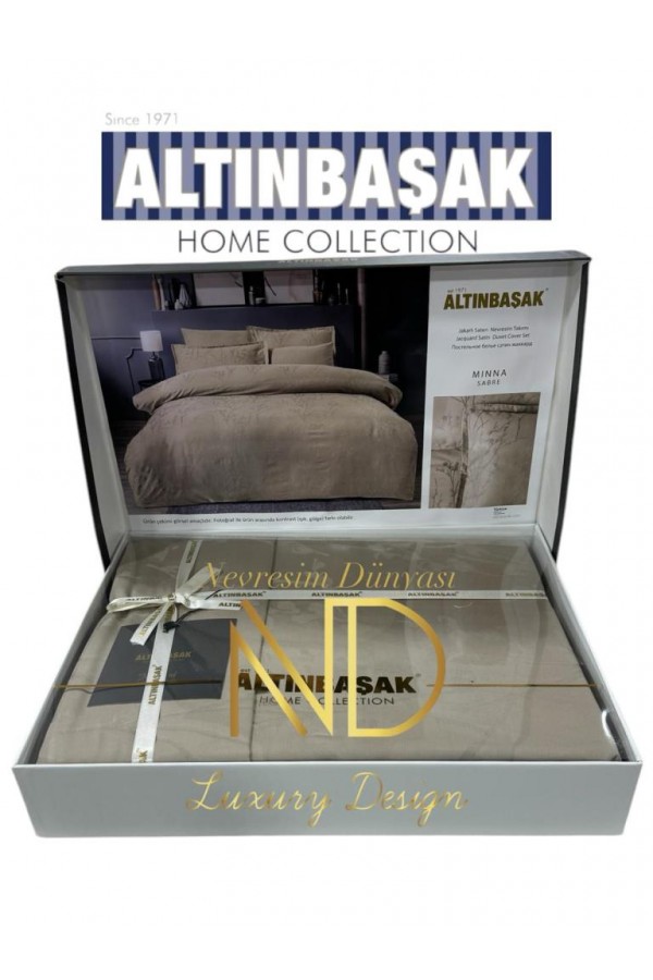 Altınbaşak Jakarlı Saten Çift Kişilik Nevresim Takımı Mınna Sabre Altınbaşak Jakarlı Saten Çift Kişilik Nevresim Takımı Mınna Sabre