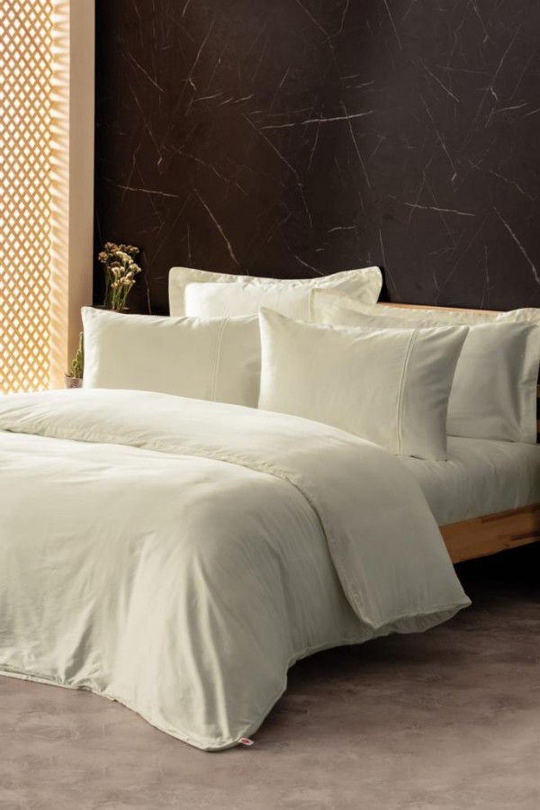 Cotton Box Silky İpek Çift Kişilik Nevresim Takımı Ekru