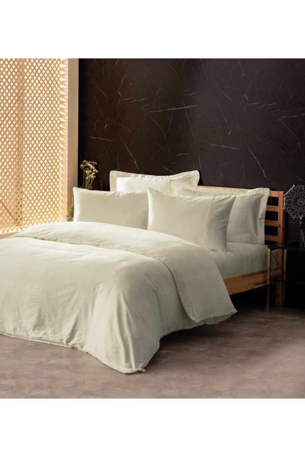 Cotton Box Silky İpek Çift Kişilik Nevresim Takımı Ekru