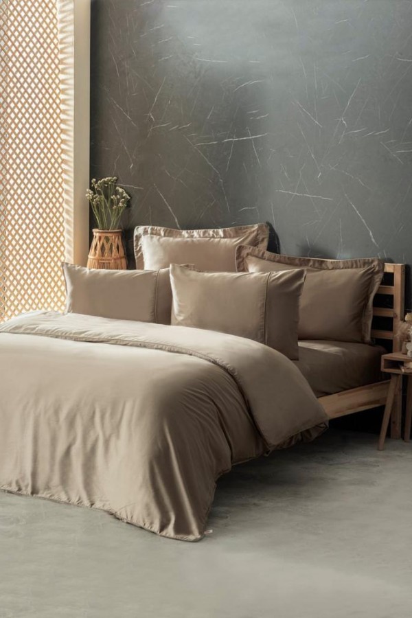 Cotton Box Silky İpek Çift Kişilik Nevresim Takımı Bej