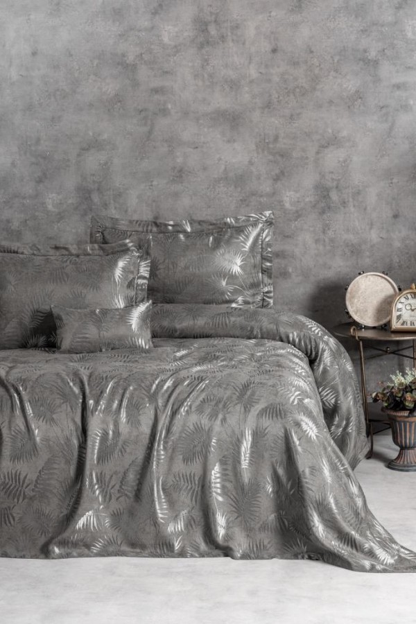 Cotton Box Smart Çift Kişilik Yatak Örtüsü Dafne Antrasit