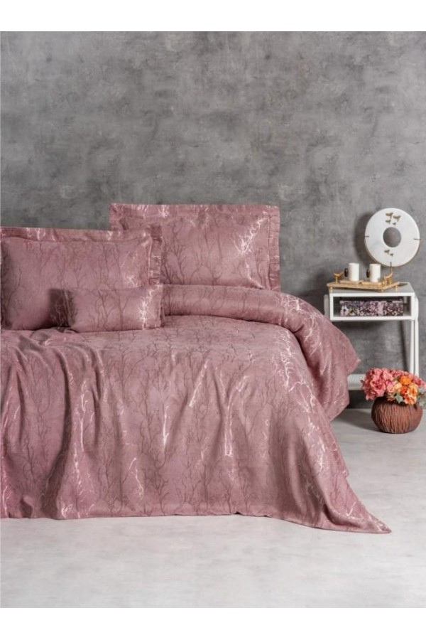 Cotton Box Smart Çift Kişilik Yatak Örtüsü Dalya Gül Kurusu