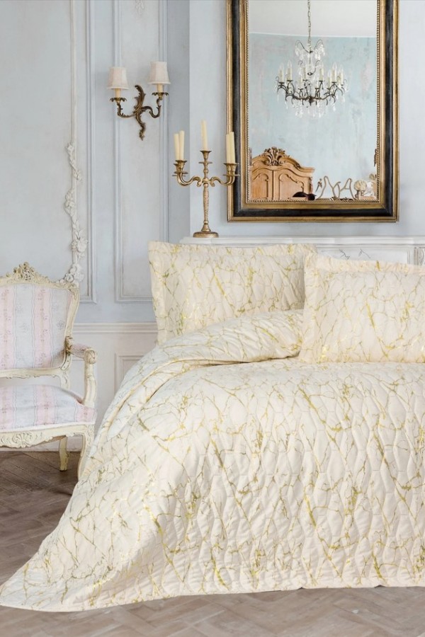 Cotton Box Smart Çift Kişilik Yatak Örtüsü Destello Krem