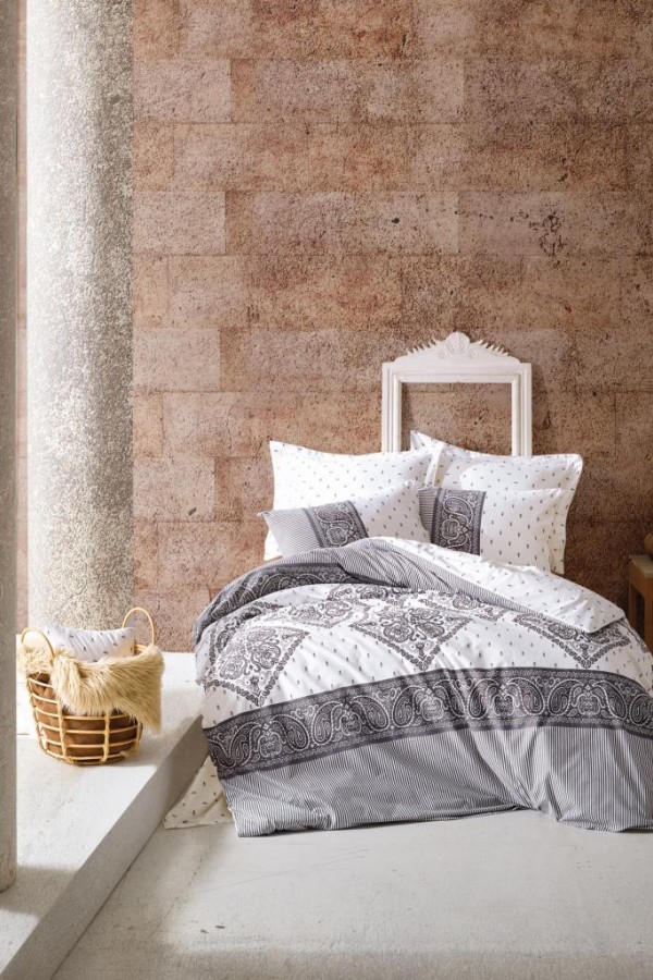 Cotton Box Tek Kişilik Bohem Nevresim Takımı Alope Gri Cotton Box Tek Kişilik Bohem Nevresim Takımı Alope Gri